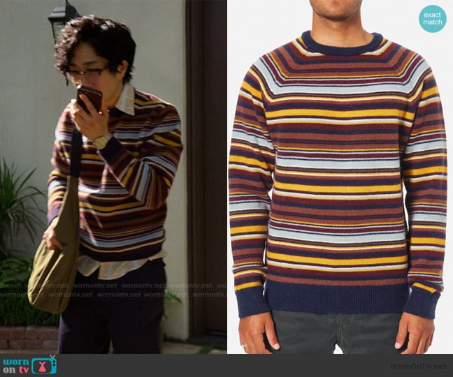 Katin Hitch Stripe Sweater worn by Daniel Kim (Tim Jo) on Reasonable Doubt