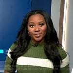 Kay’s green stripe short sleeve sweater on NBC News Daily