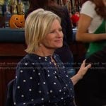 Kayla’s navy polka dot dress on Days of our Lives