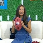 Kaylee’s blue pleated wrap dress on Today