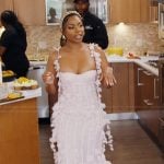 Keiarna’s lavender floral applique dress on The Real Housewives of Potomac