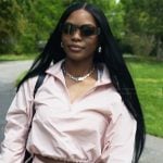 Keiarna’s pink cropped jacket and pants on The Real Housewives of Potomac