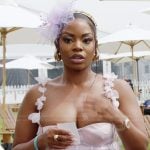 Keiarna’s lavender floral applique dress on The Real Housewives of Potomac