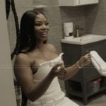 Keiarna’s white strapless dress on The Real Housewives of Potomac