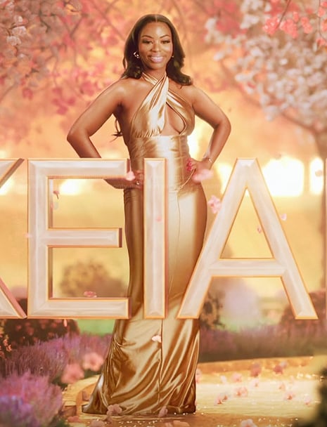 Keiarna's metallic halter dress on The Real Housewives of Potomac