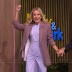 Kelly’s blue gathered front dress on Live with Kelly and Mark