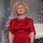 Kelly’s red gathered dress on The Kelly Clarkson Show