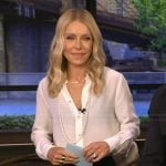 Kelly’s white blouse on Live with Kelly and Mark