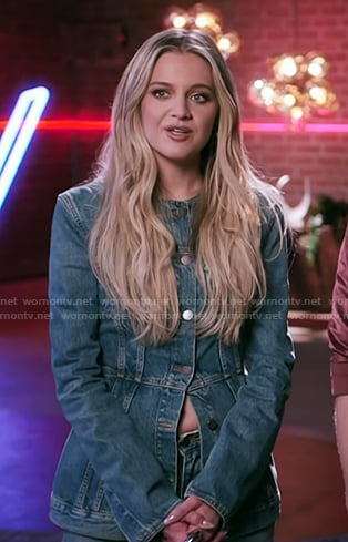 Kelsea’s denim peplum jacket on The Voice
