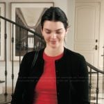 Kendall’s black cardigan on The Kardashians