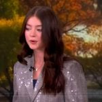 Kenzi Richardson’s gray sequin embellished blazer and skirt on The View