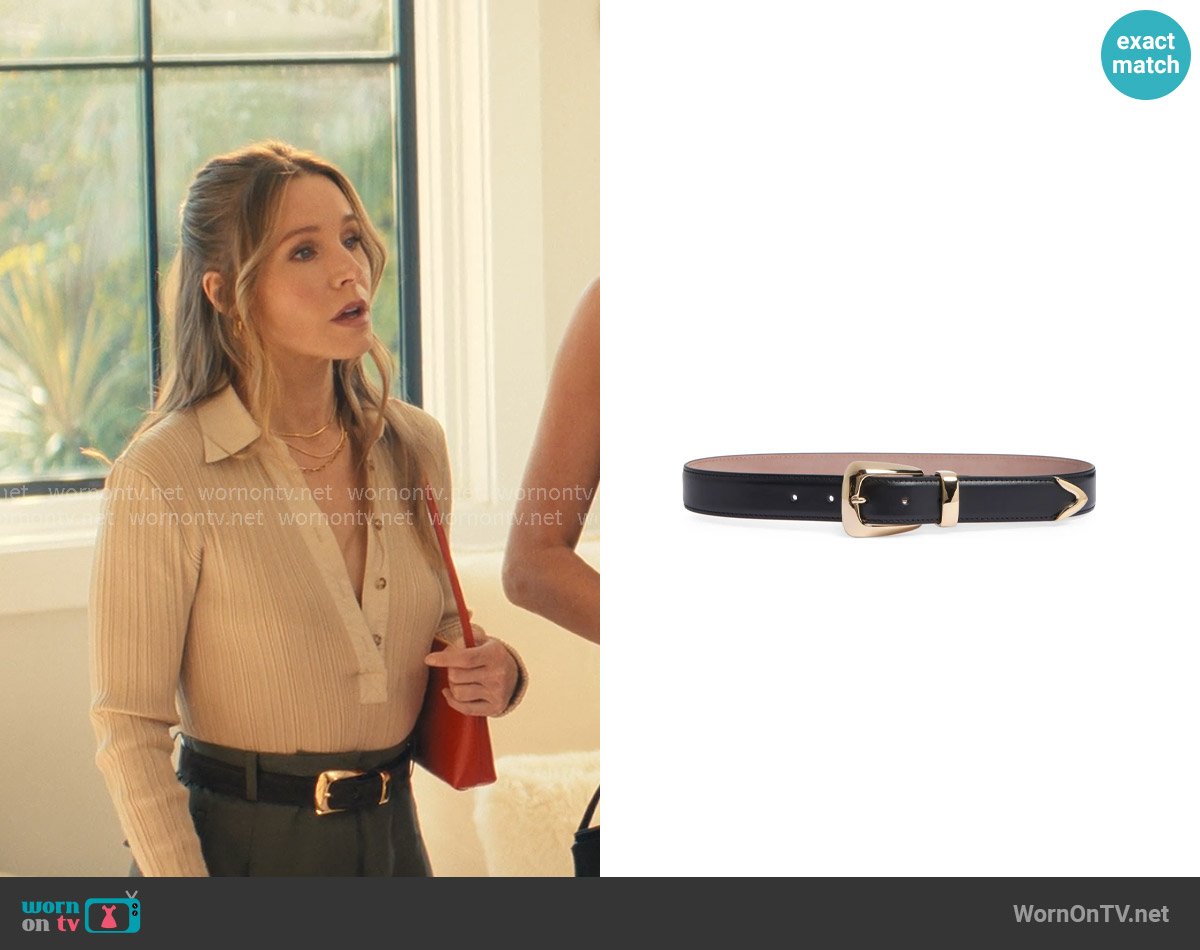 Khaite Benny Leather Belt worn by Joanne (Kristen Bell) on Nobody Wants This