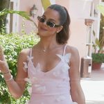 Khloe’s pink butterfly applique mini dress on The Kardashians