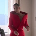 Kim’s red double breasted dress on The Kardashians