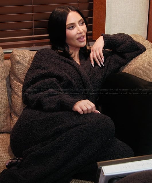 Kim's black teddy robe on The Kardashians