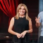 Kit’s black studded trim mini dress on Access Hollywood