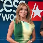 Kit’s green tie dye asymmetric dress on Access Hollywood