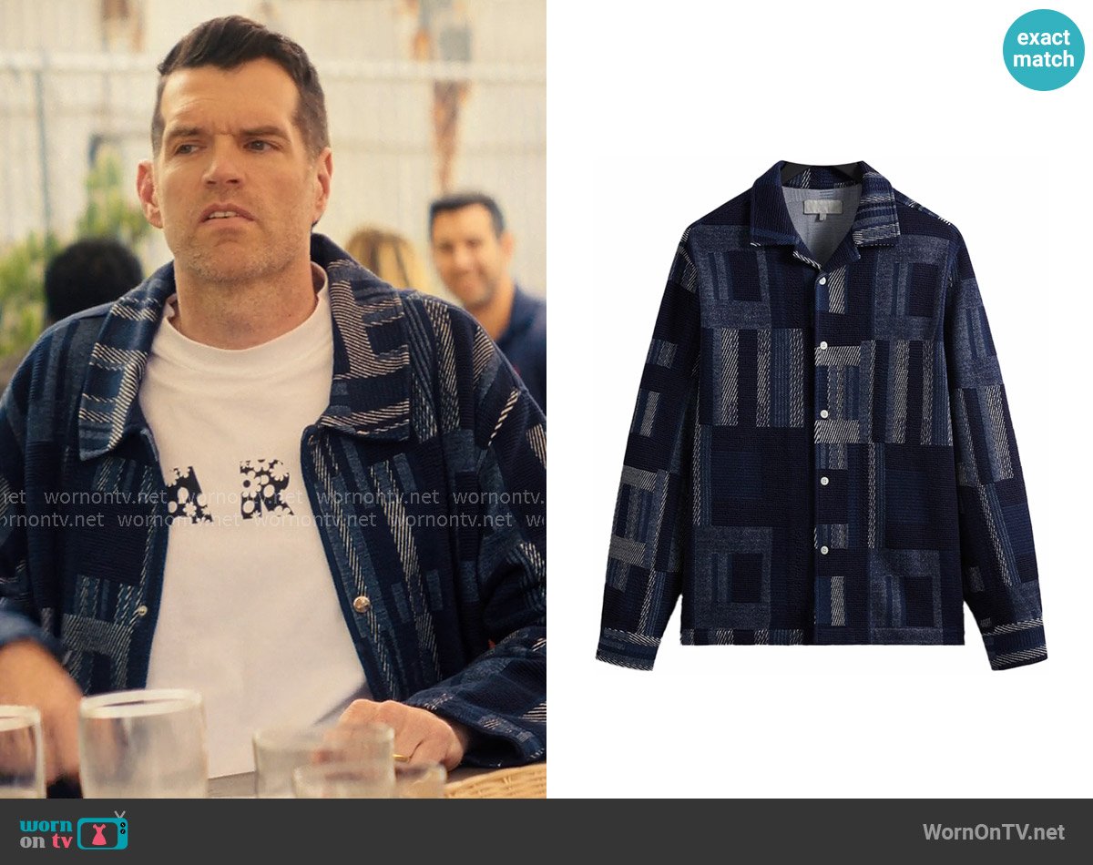 Kith Geometric Knit Cohen Shirt worn by Sasha Roklov (Timothy Simons) on Nobody Wants This