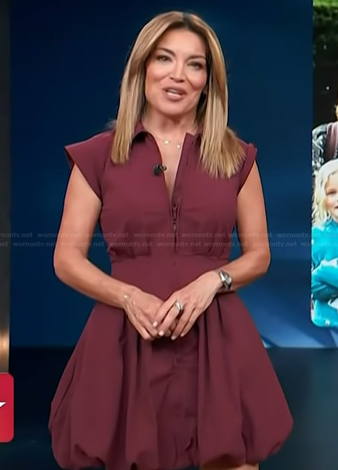 Kit's burgundy mini dress on Access Hollywood