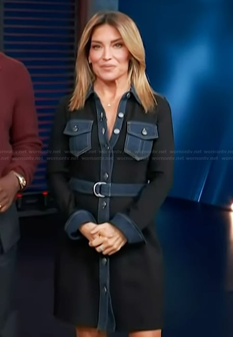 Kit’s contrast denim dress on Access Hollywood