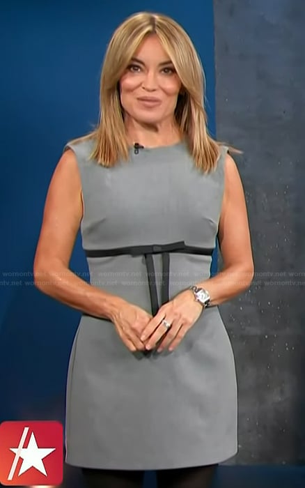 Kit’s gray bow front mini dress on Access Hollywood