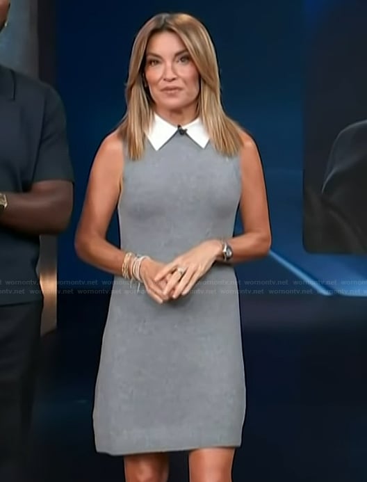 Kit’s gray sleeveless mini dress on Access Hollywood