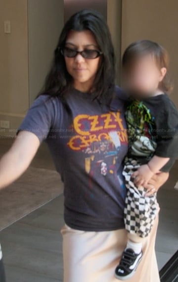 Kourtney's black Ozzy graphic tee on The Kardashians