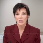 Kris’s burgundy confessional jacket on The Kardashians
