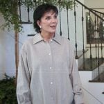 Kris’s gray oversized top and pants on The Kardashians
