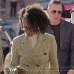 Kristin’s green gingham blazer on Reasonable Doubt