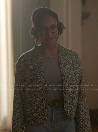 Kristin's floral quilted jacket on Reasonable Doubt