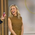 Kristin Cavallari’s khaki sweater and pleated leather skirt on Good Morning America