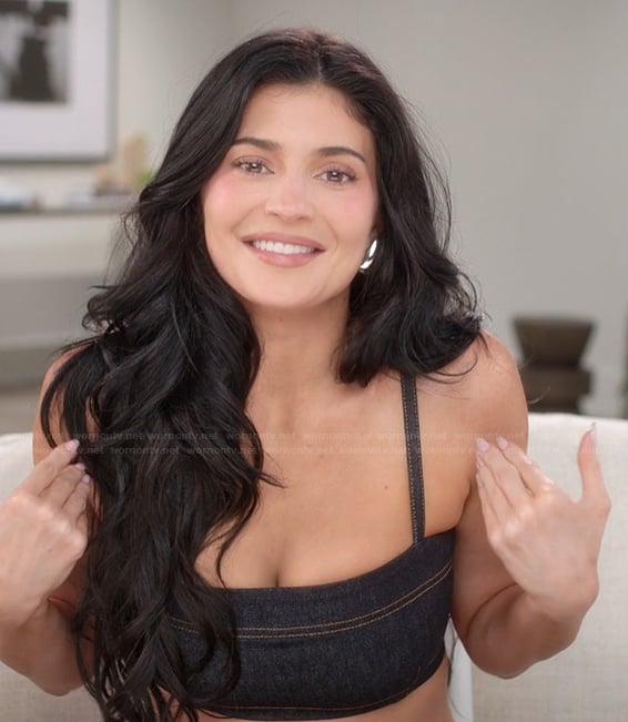 Kylie's confessional denim crop top on The Kardashians
