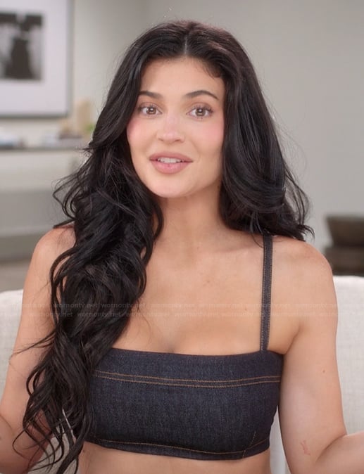 Kylie's confessional denim crop top on The Kardashians