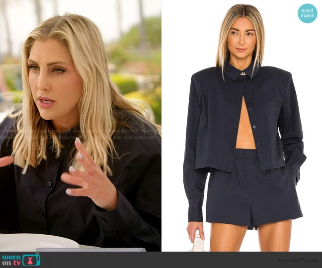 L'Academie The Tory Blouse worn by Gina Kirschenheiter on The Real Housewives of Orange County