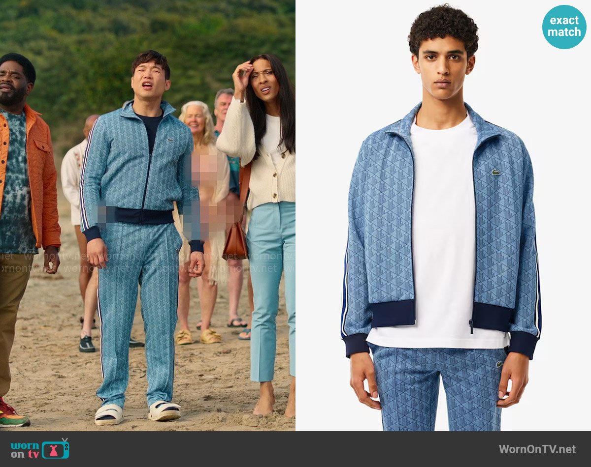 Lacoste Paris Zip-Up Track Jacket worn by Nicholas (Joel Kim Booster) on Loot