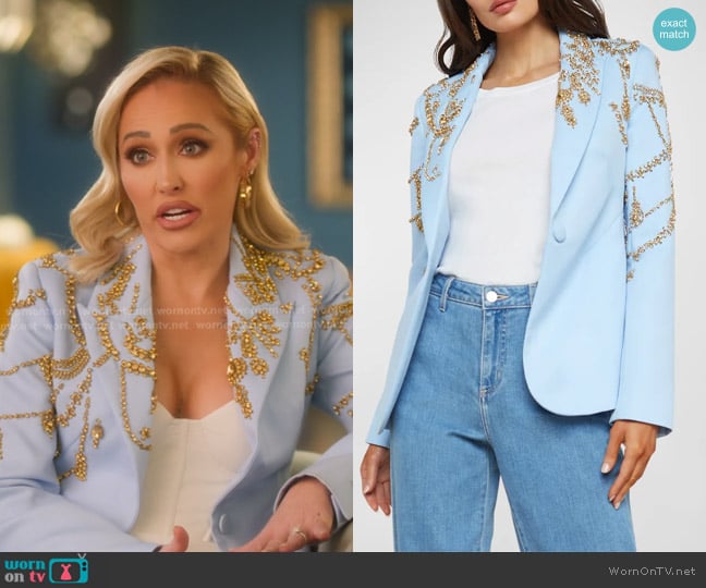 L'Agence Clementine Crystal Blazer worn by Mary Fitzgerald on Selling Sunset