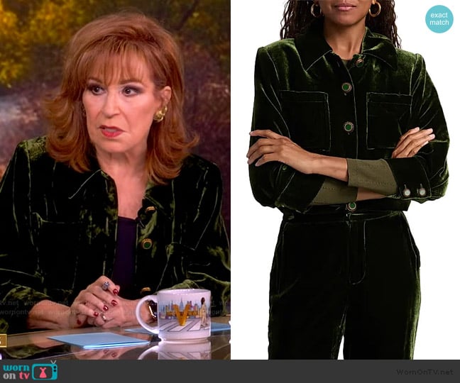 L'Agence Jia Cropped Velvet Jacket worn by Joy Behar on The View