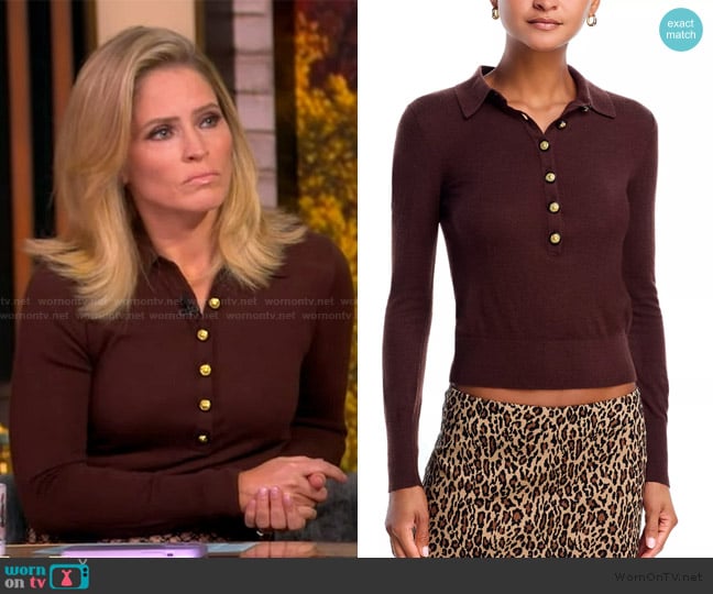 L'Agence Sterling Collared Sweater worn by Sara Haines on The View