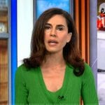 Lama Hasan’s green ribbed cardigan on Good Morning America