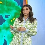 Angie Lassman’s green floral print mini shirtdress on Today
