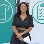 Laura's pinstripe v-neck dress on Today