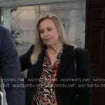 Laura’s floral blouse and black blazer on General Hospital