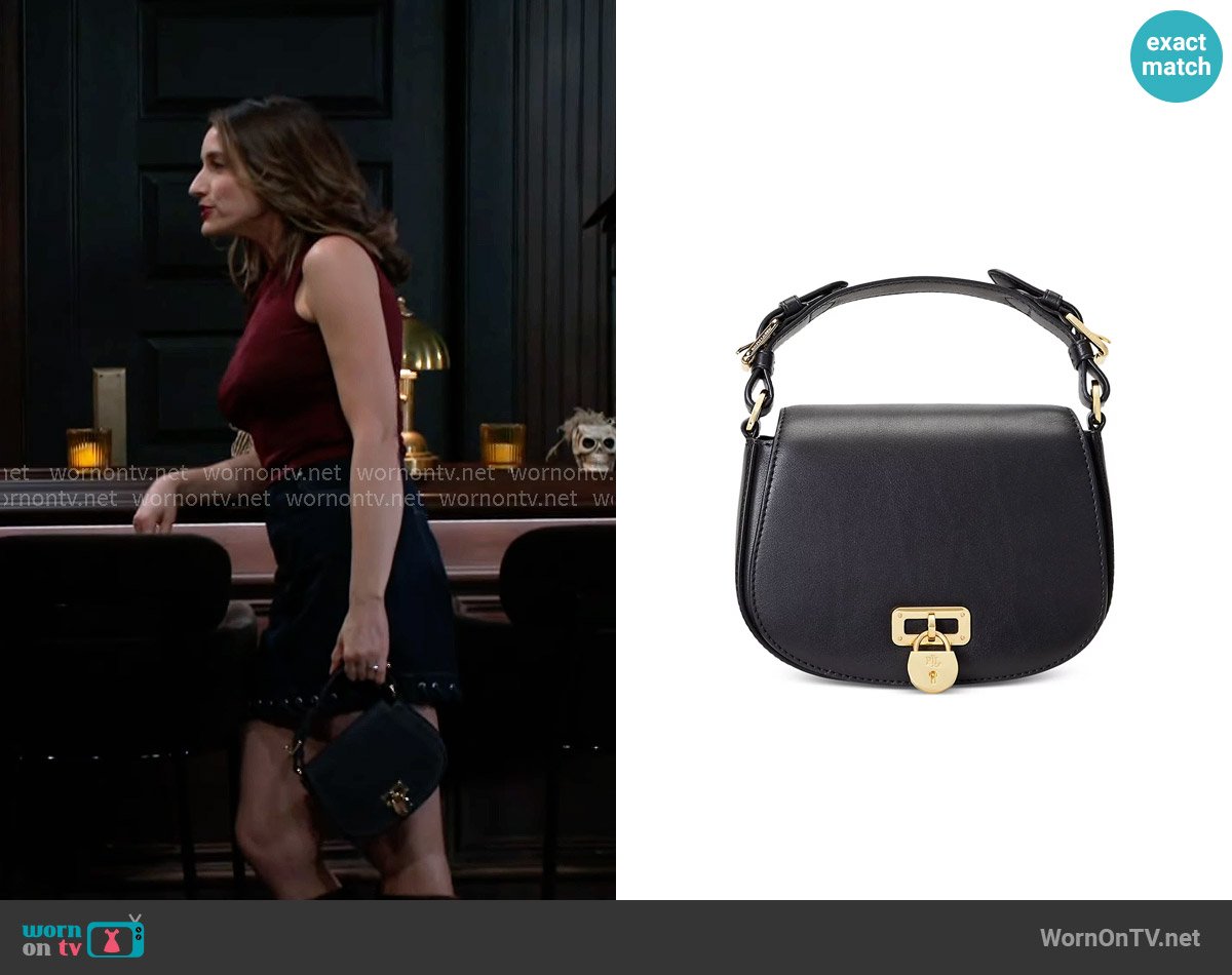 LAUREN Ralph Lauren Tanner Leather Small Crossbody Bag worn by Ashley Morgan (Jen Jacob) on Beyond the Gates