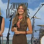 Lauren Watkins’s brown corduroy vest and pants on Today