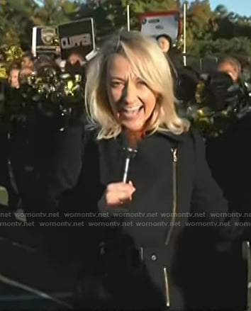 Lauryn Ricketts’s black belted zip coat on Today