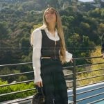 Chrishell’s stripe corset vest on Selling Sunset