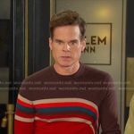 Leo’s brown and red stripe sweater on Days of our Lives