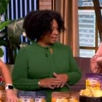 Lesley Riley’s green keyhole cutout dress on The View