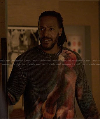 Lewis's print knit sweater on Reasonable Doubt